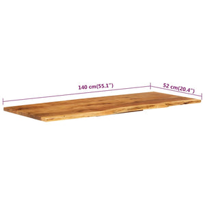 vidaXL Bathroom Vanity Top Solid Acacia Wood 140x52x2.5 cm