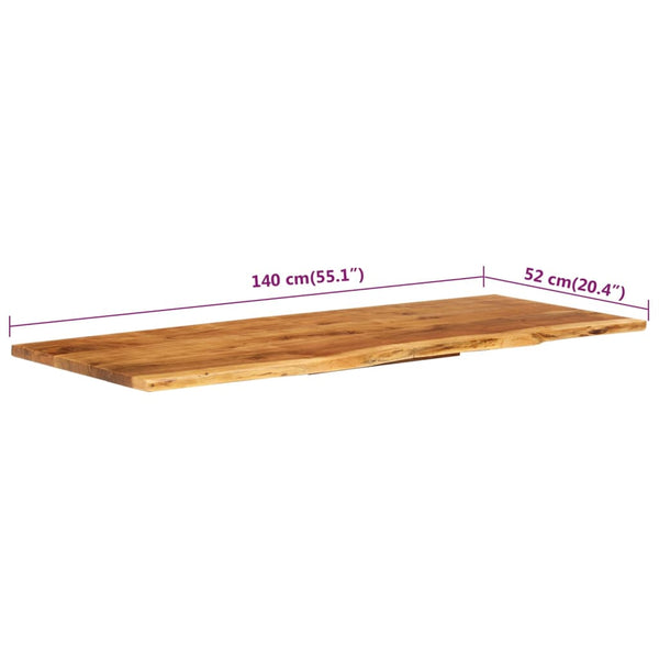 vidaXL Bathroom Vanity Top Solid Acacia Wood 140x52x2.5 cm