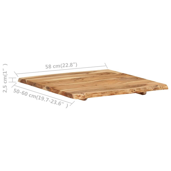 vidaXL Tabletop Solid Acacia Wood 58x(50-60)x2.5 cm