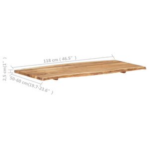 vidaXL Tabletop Solid Acacia Wood 118x(50-60)x2.5 cm