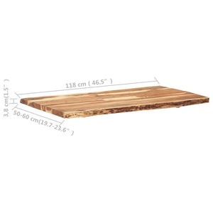 vidaXL Tabletop Solid Acacia Wood 118x(50-60)x3.8 cm