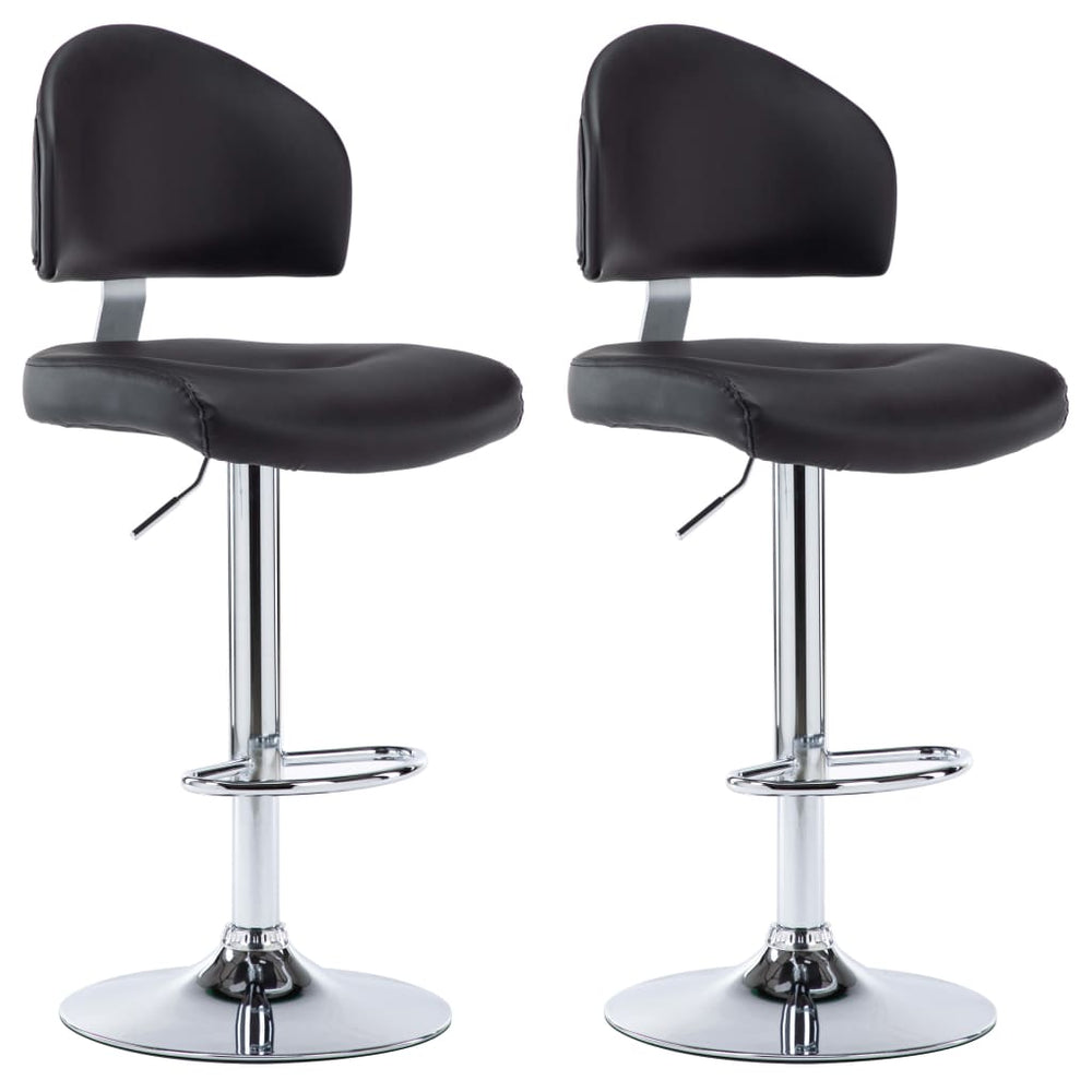 vidaXL Bar Stools 2 pcs Black Faux Leather