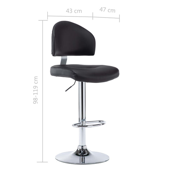 vidaXL Bar Stools 2 pcs Black Faux Leather