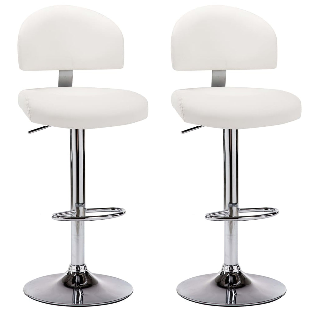 vidaXL Bar Stools 2 pcs White Faux Leather