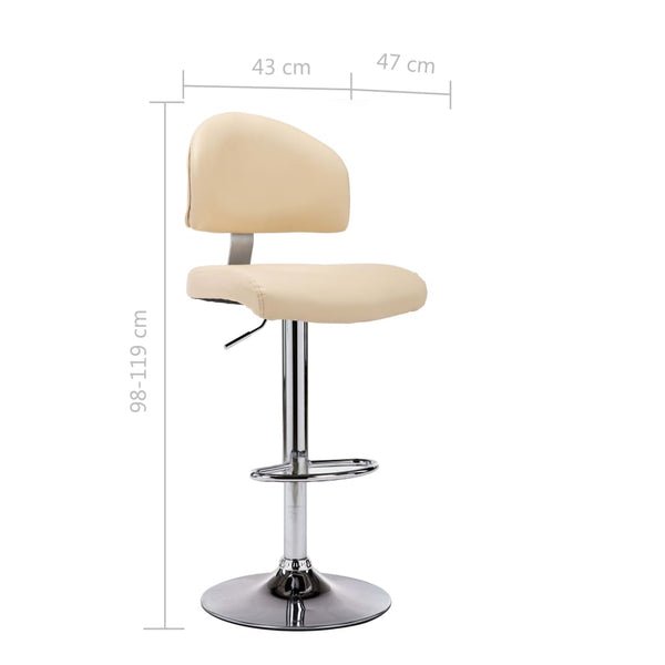 vidaXL Bar Stools 2 pcs Cream White Faux Leather