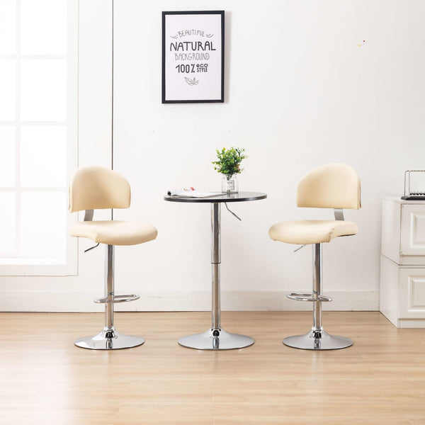 vidaXL Bar Stools 2 pcs Cream White Faux Leather