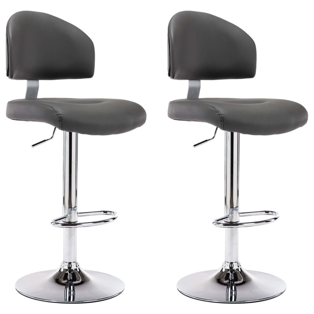 vidaXL Bar Stools 2 pcs. Grey Faux Leather
