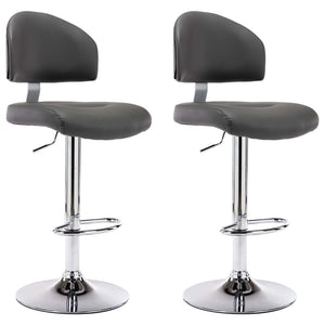 vidaXL Bar Stools 2 pcs. Grey Faux Leather