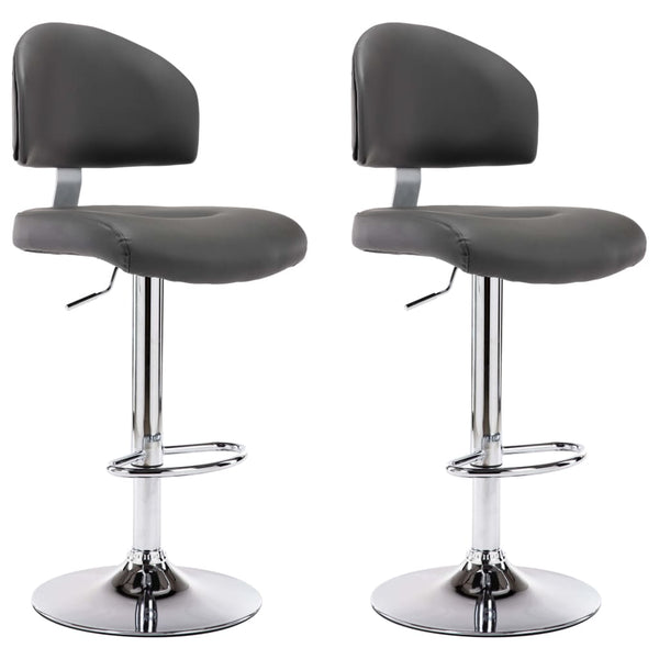 vidaXL Bar Stools 2 pcs. Grey Faux Leather