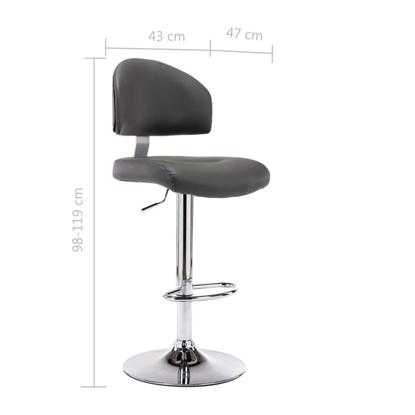 vidaXL Bar Stools 2 pcs. Grey Faux Leather