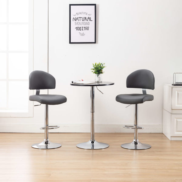 vidaXL Bar Stools 2 pcs. Grey Faux Leather