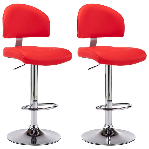 vidaXL Bar Stools 2 pcs Red Faux Leather