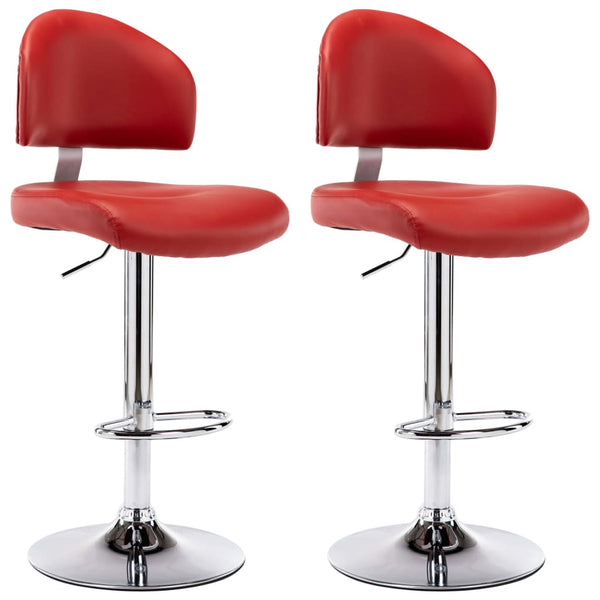 vidaXL Bar Stools 2 pcs. Wine Red Faux Leather