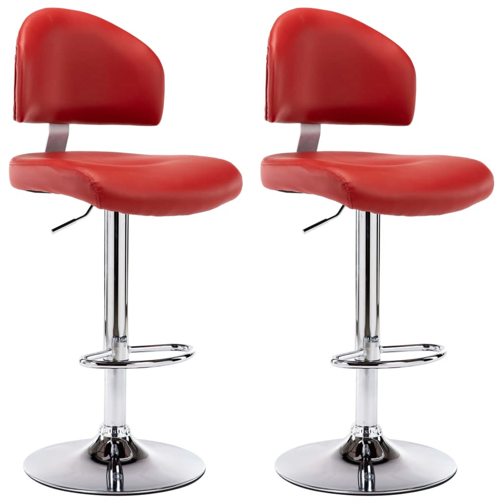 vidaXL Bar Stools 2 pcs. Wine Red Faux Leather