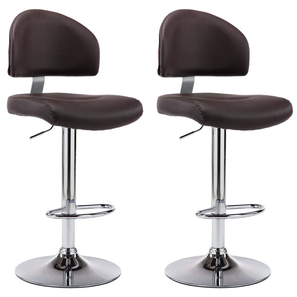 vidaXL Bar Stools 2 pcs Brown Faux Leather