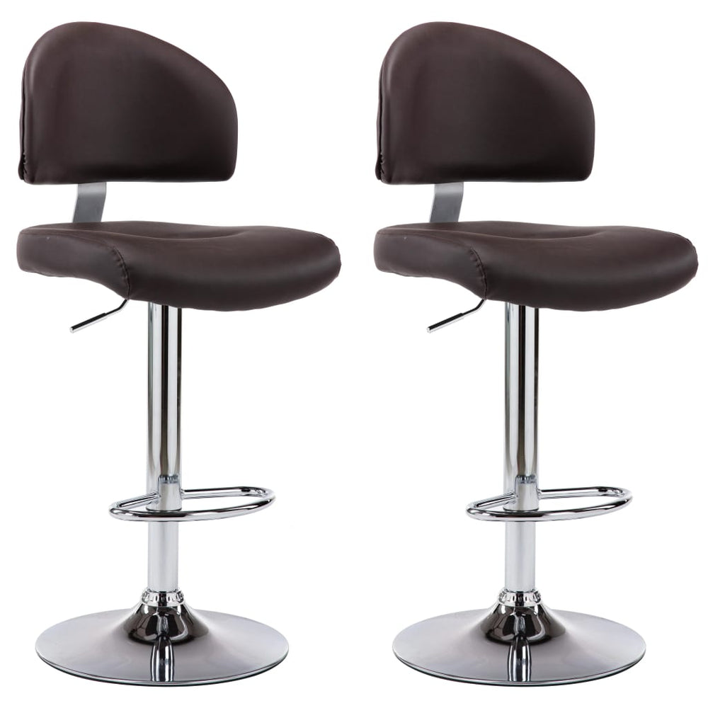 vidaXL Bar Stools 2 pcs Brown Faux Leather