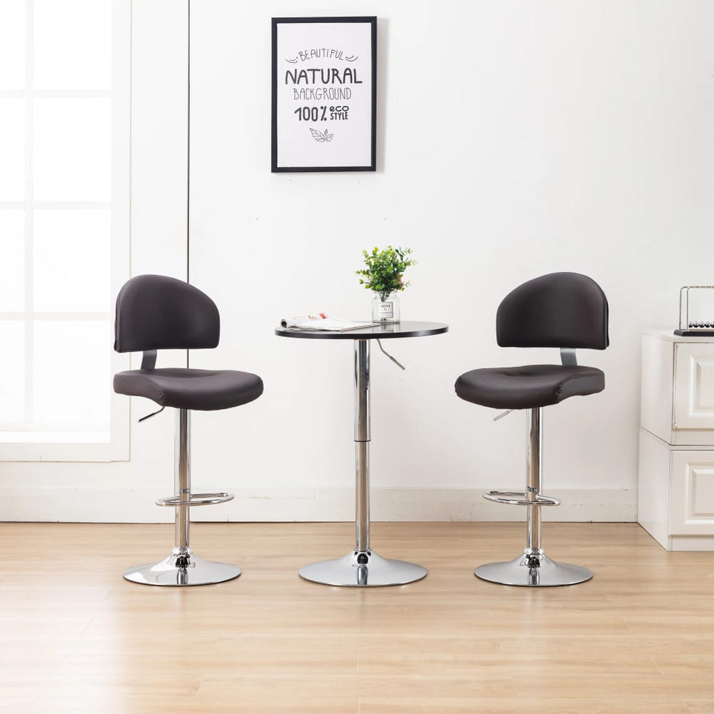 vidaXL Bar Stools 2 pcs Brown Faux Leather