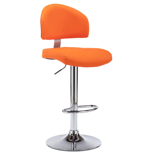 vidaXL Bar Stools 2 pcs Orange Artificial Leather