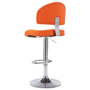 vidaXL Bar Stools 2 pcs Orange Artificial Leather