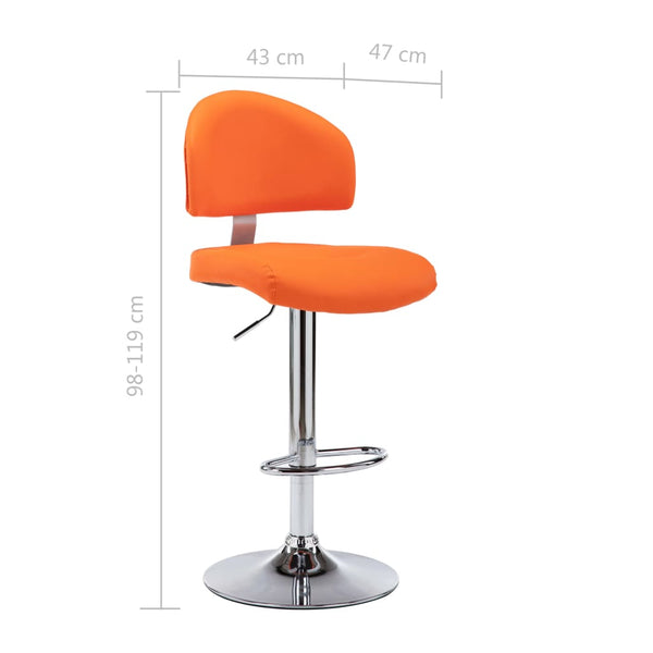 vidaXL Bar Stools 2 pcs Orange Artificial Leather