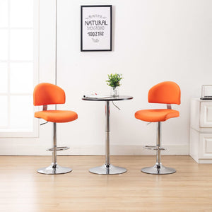 vidaXL Bar Stools 2 pcs Orange Artificial Leather
