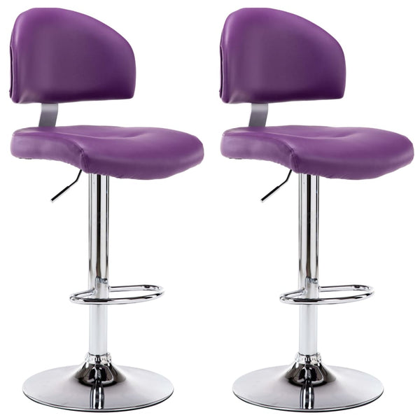 vidaXL Bar Stools 2 pcs Purple Faux Leather
