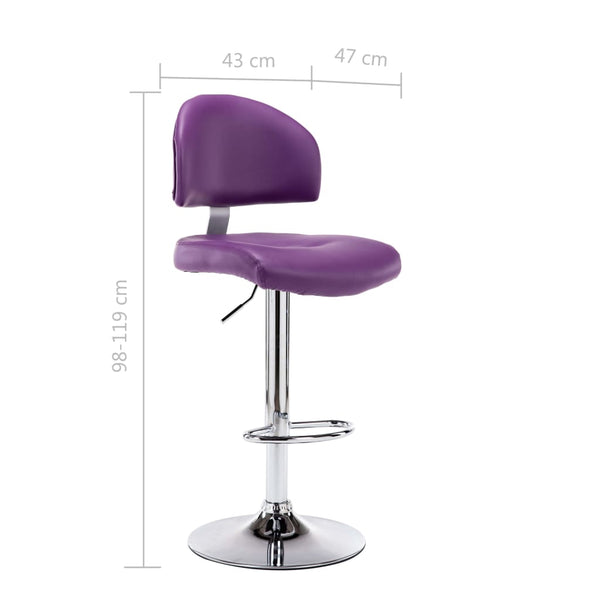 vidaXL Bar Stools 2 pcs Purple Faux Leather