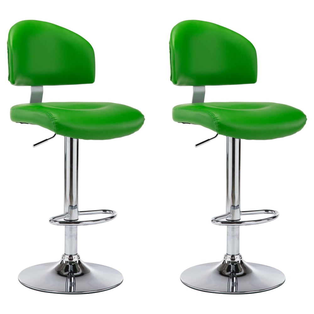 vidaXL Bar Stools 2 pcs. Green Faux Leather