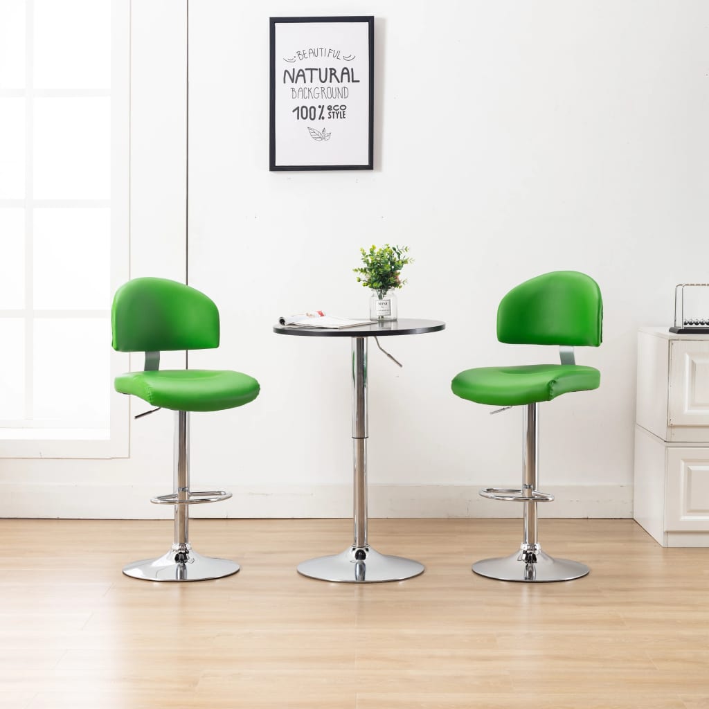 vidaXL Bar Stools 2 pcs. Green Faux Leather