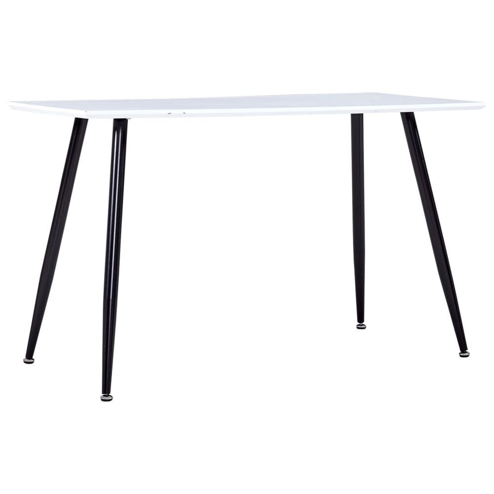 vidaXL Dining Table White and Black 120x60x74 cm MDF