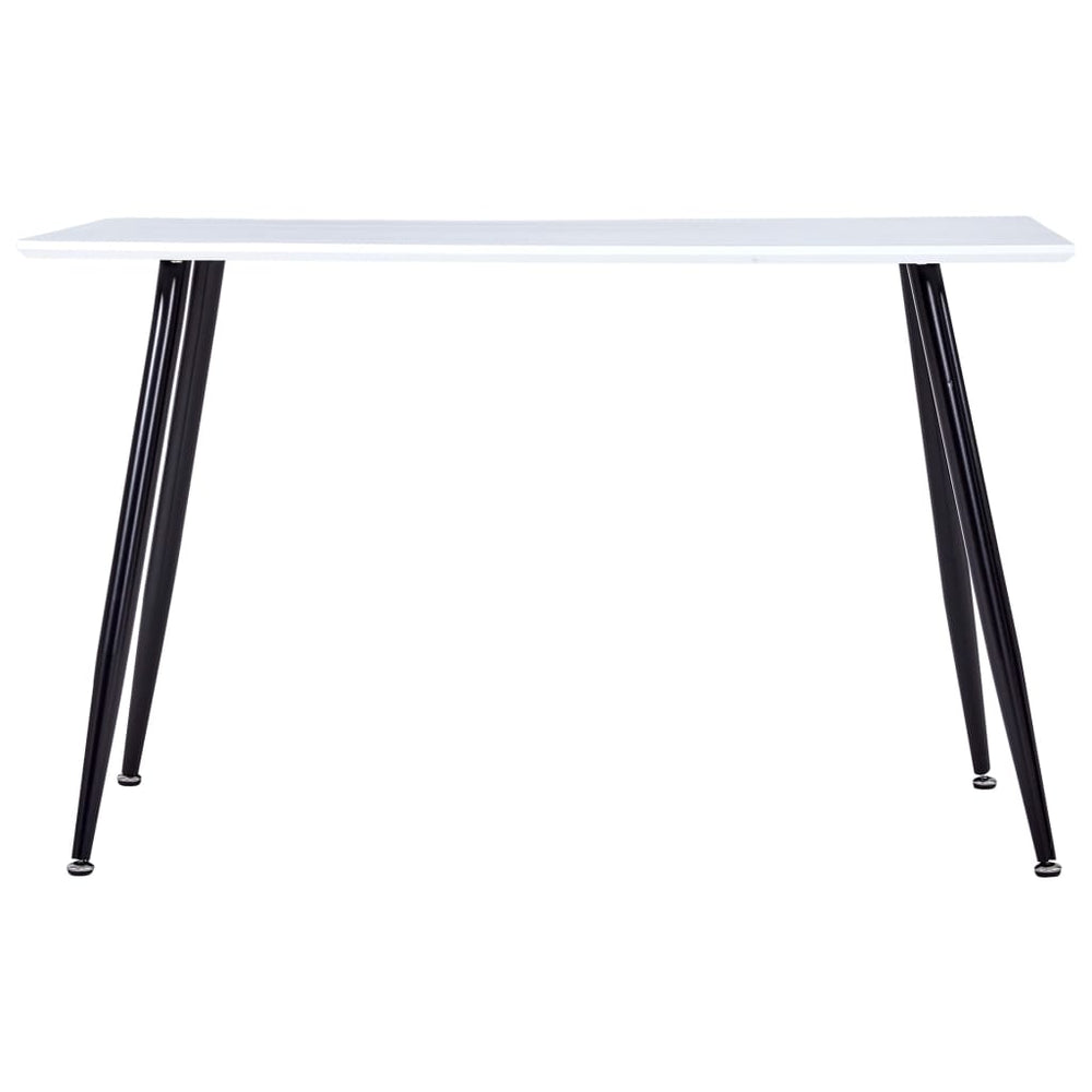 vidaXL Dining Table White and Black 120x60x74 cm MDF
