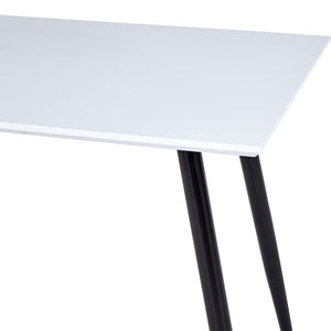vidaXL Dining Table White and Black 120x60x74 cm MDF