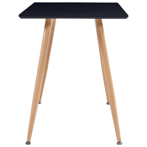 vidaXL Dining Table Black and Oak 120x60x74 cm MDF
