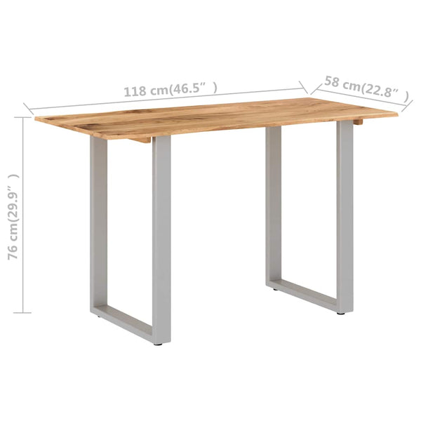 vidaXL Dining Table 118 x 58 x 76 cm Solid Acacia Wood