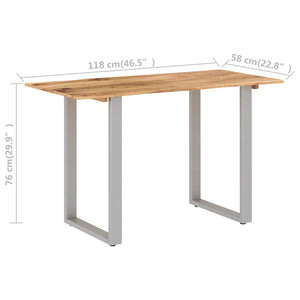 vidaXL Dining Table 118 x 58 x 76 cm Solid Acacia Wood