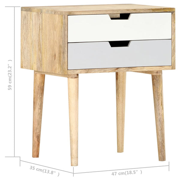 vidaXL Bedside Cabinet 47 x 35 x 59 cm Solid Mango Wood
