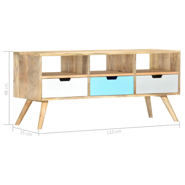 vidaXL TV Cabinet 110x35x48 cm Solid Mango Wood
