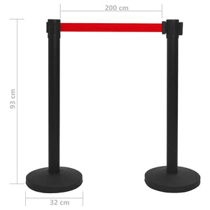 vidaXL Crowd Control Barrier Steel Black