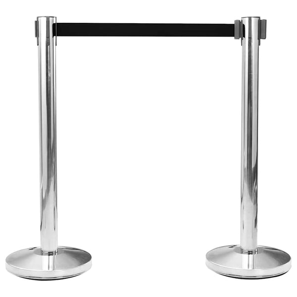 vidaXL Retractable Barrier with 200 cm Black Belt