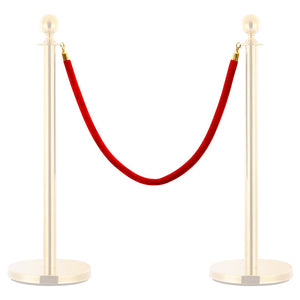 vidaXL Rope Barrier Red and Golden Velvet