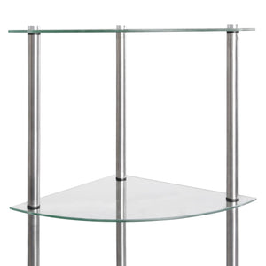 vidaXL Shelf with 6 Tiers Transparent 30x30x160 cm Tempered Glass