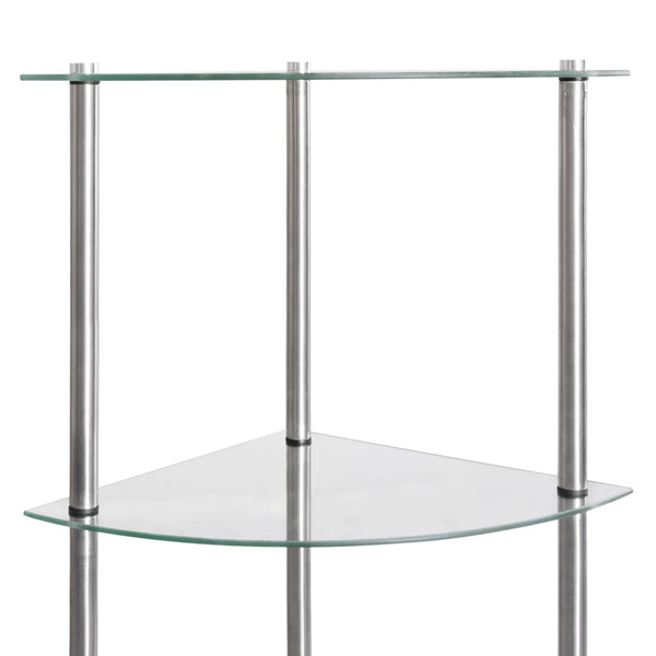 vidaXL Shelf with 6 Tiers Transparent 30x30x160 cm Tempered Glass