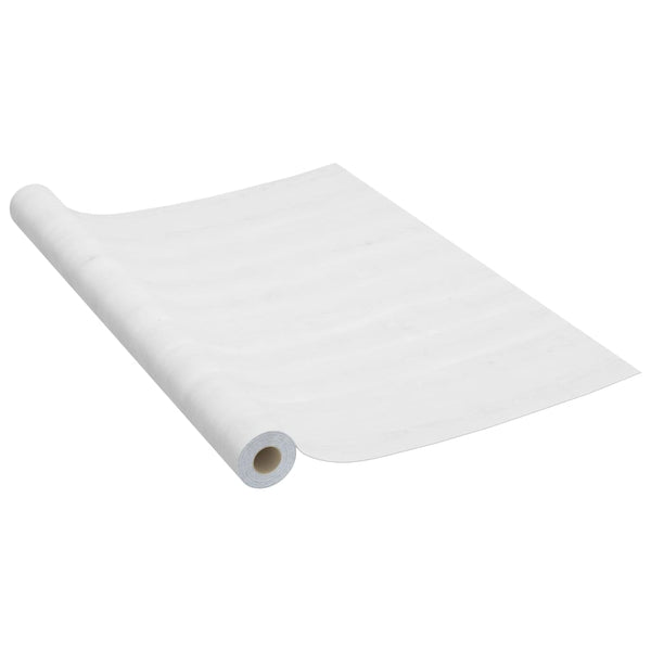 vidaXL Self-Adhesive Furniture Film White Wood 500 x 90 cm PVC