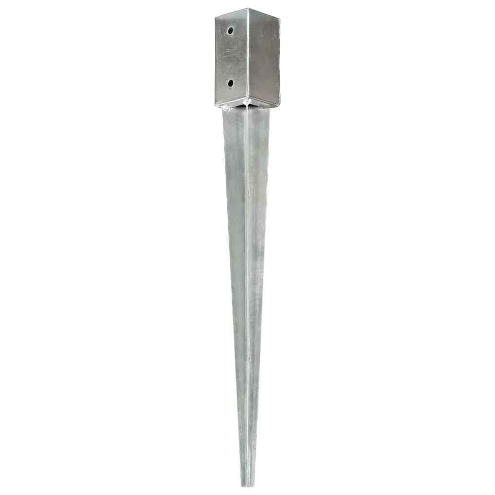 vidaXL Ground Spikes 12 pcs. Silver 7x7x75 cm Galvanized Steel