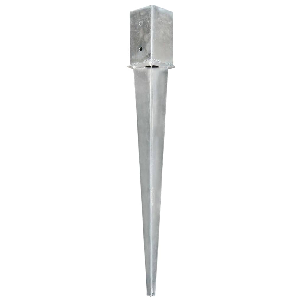 vidaXL Ground Spikes 6 pcs. Silver 8×8×76 cm Galvanized Steel