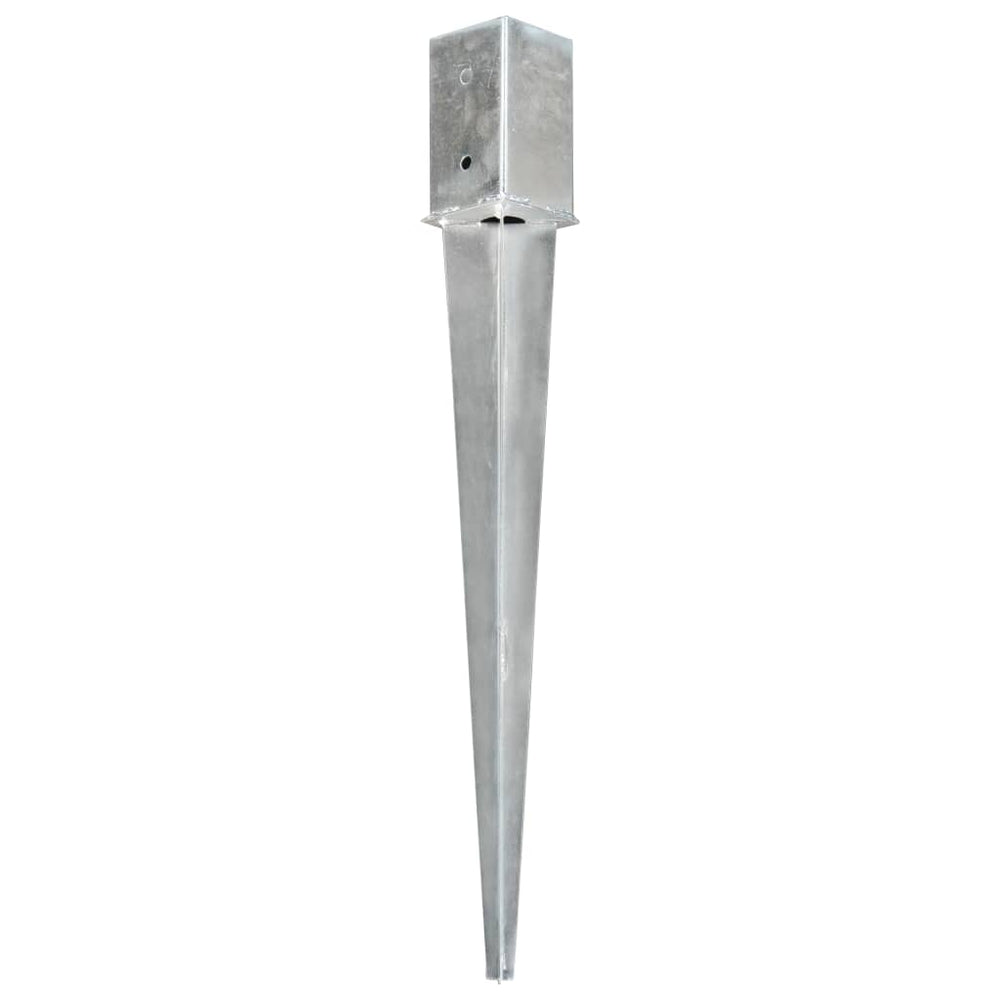 vidaXL Ground Spikes 12 pcs. Silver 8×8×76 cm Galvanized Steel