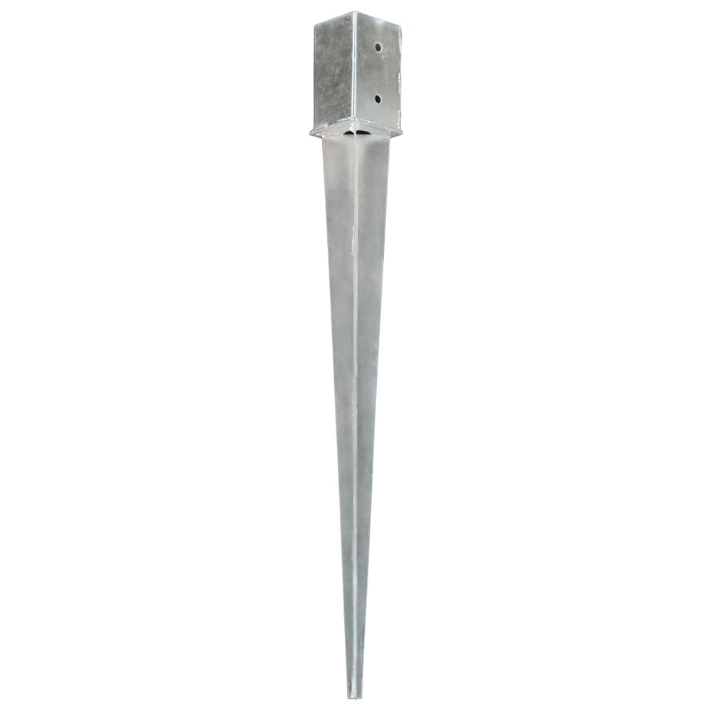 vidaXL Ground Spikes 6 pcs. Silver 8×8×91 cm Galvanized Steel