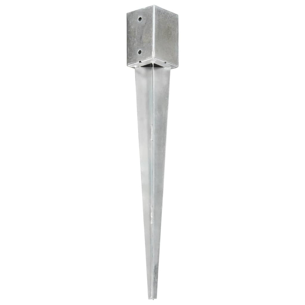 vidaXL Ground Spikes 12 pcs. Silver 9x9x75 cm Galvanized Steel