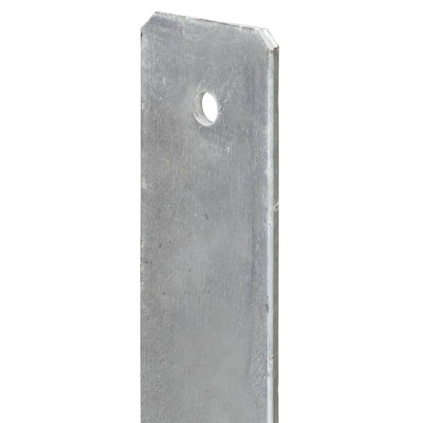 vidaXL Post Supports 6 pcs. Silver 7x6x60 cm Galvanized Steel