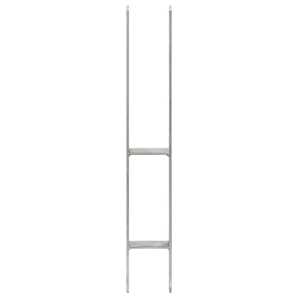 vidaXL Post Anchors 2 pcs Silver 8x6x60 cm Galvanized Steel